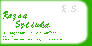 rozsa szlivka business card